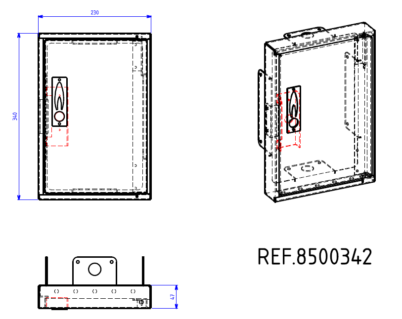 PORTE ALUMINIUM DE REPARATION DE COFFRET S22 SIMPLE 8500342