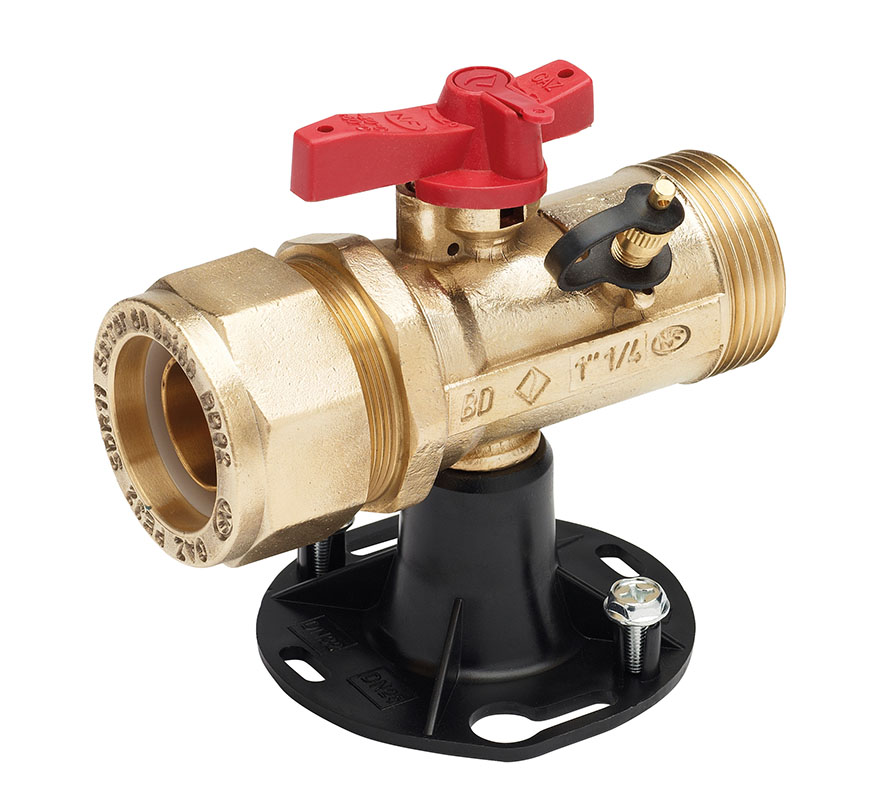 ROBINET TOURNANT E1A DN25 PE 32 8403095 AVEC PRISE D'ESSAI + SOCLE NF078 ROE262