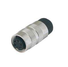 CONNECTEUR BINDER FEMELLE VERS. COURTE 6 CONTACTS A SOUDER Ø4-8 /CPTEURS G10/G40 §