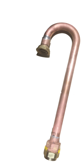 CROSSE SORTIE COMPTEUR 180° CU22 ENTREE FJPC20 SORTIE PLT DN25 L355MM