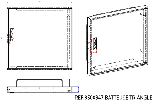 [8500347] PORTE ALUMINIUM DE REPARATION DE COFFRET S300 TRIANGLE 8500347 §