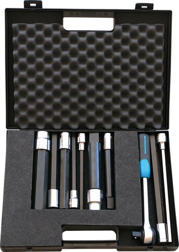 [DERCG1030C2] COFFRET ENSEMBLE DE 9 DOUILLES & CLE A CLIQUET 1/2" PRISE DE BRANCHEMENT TUBES PE